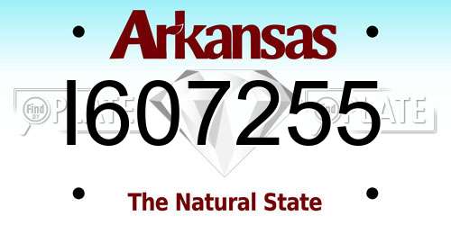 I607255 Arkansas License Plate