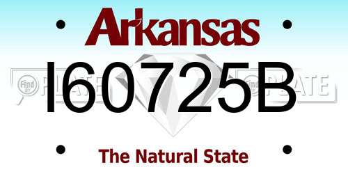 I60725B Arkansas License Plate