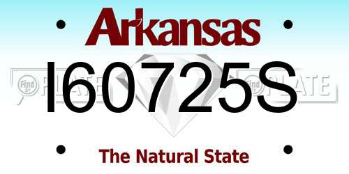 I60725S Arkansas License Plate