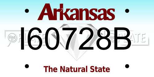 I60728B Arkansas License Plate