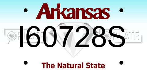 I60728S Arkansas License Plate