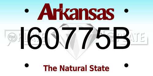 I60775B Arkansas License Plate