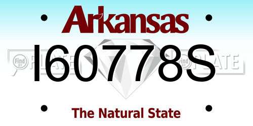 I60778S Arkansas License Plate