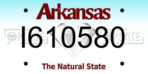 I610580 Arkansas License Plate
