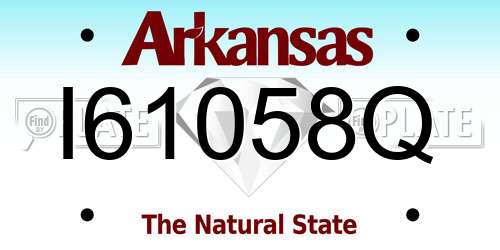 I61058Q Arkansas License Plate
