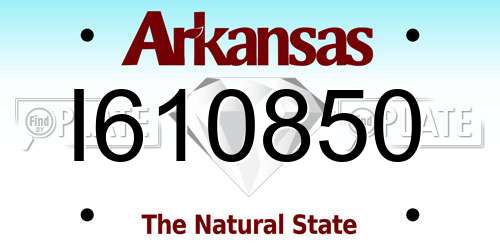 I610850 Arkansas License Plate