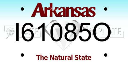 I61085O Arkansas License Plate