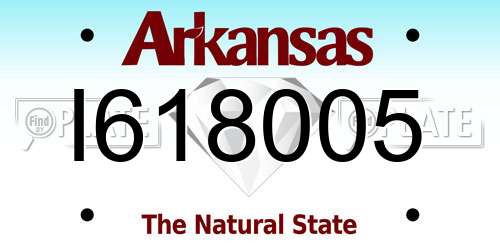 I618005 Arkansas License Plate