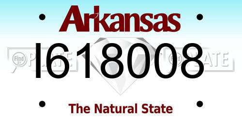 I618008 Arkansas License Plate