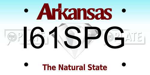 I61SPG Arkansas License Plate