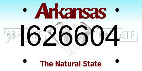 I626604 Arkansas License Plate