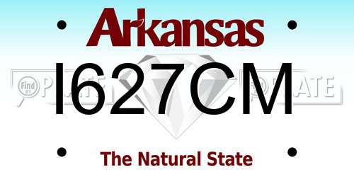 I627CM Arkansas License Plate