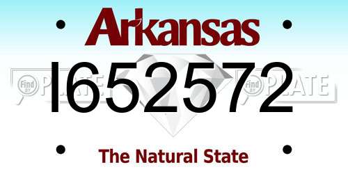 I652572 Arkansas License Plate