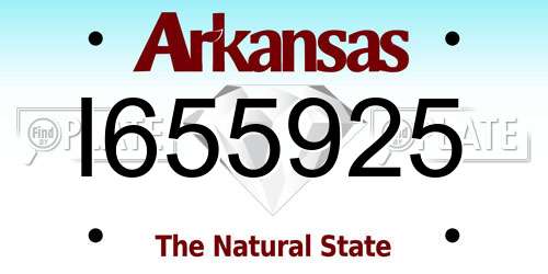 I655925 Arkansas License Plate