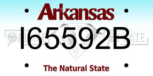I65592B Arkansas License Plate