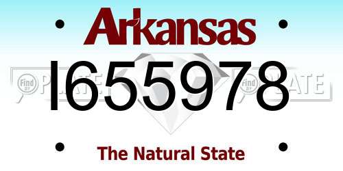 I655978 Arkansas License Plate