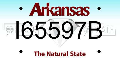 I65597B Arkansas License Plate
