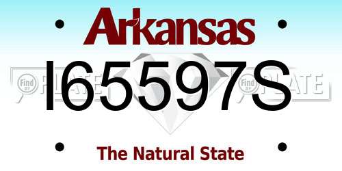 I65597S Arkansas License Plate