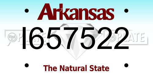 I657522 Arkansas License Plate