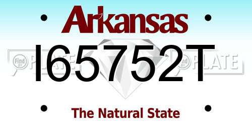I65752T Arkansas License Plate