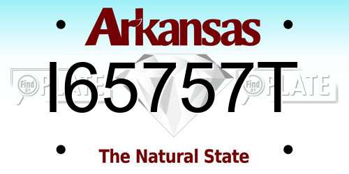 I65757T Arkansas License Plate