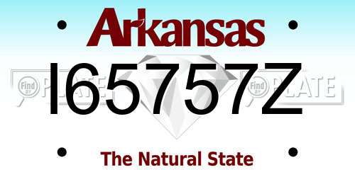 I65757Z Arkansas License Plate