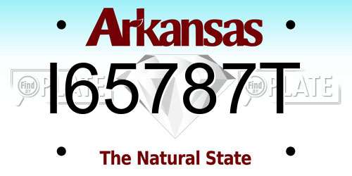 I65787T Arkansas License Plate