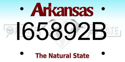 I65892B Arkansas License Plate