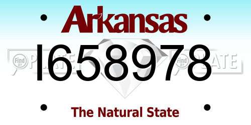 I658978 Arkansas License Plate