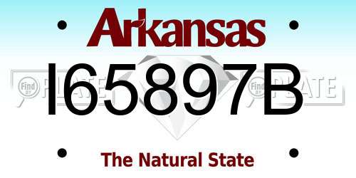 I65897B Arkansas License Plate