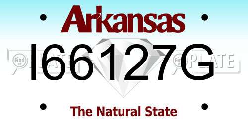 I66127G Arkansas License Plate