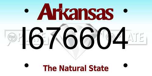 I676604 Arkansas License Plate