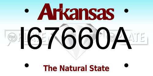 I67660A Arkansas License Plate