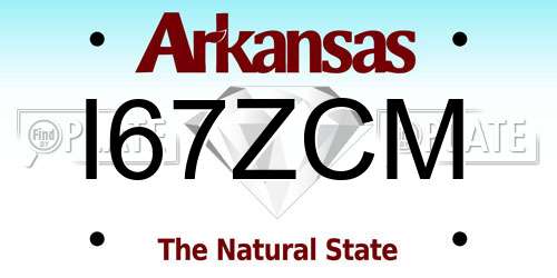 I67ZCM Arkansas License Plate