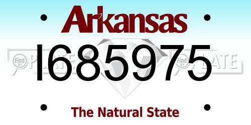 I685975 Arkansas License Plate