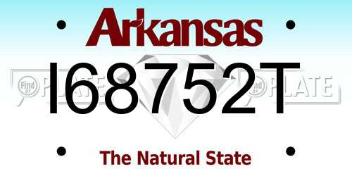 I68752T Arkansas License Plate