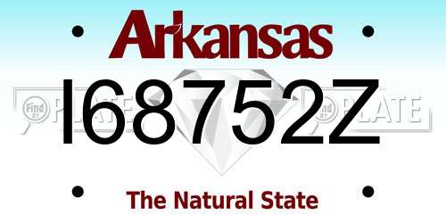 I68752Z Arkansas License Plate