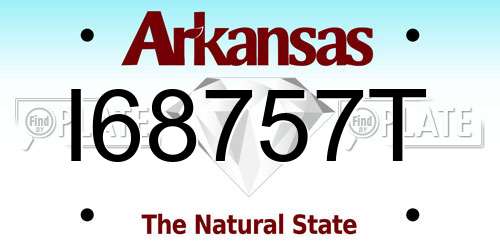 I68757T Arkansas License Plate