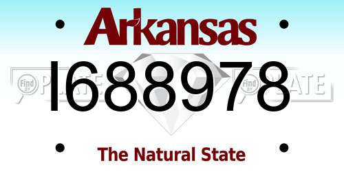 I688978 Arkansas License Plate