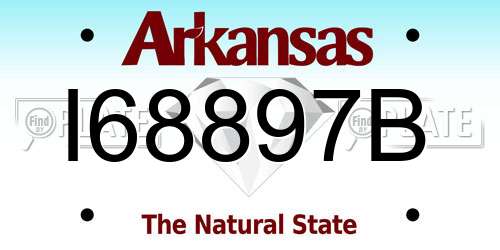 I68897B Arkansas License Plate