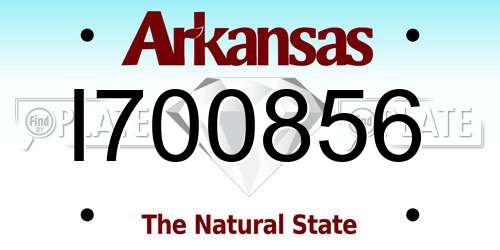 I700856 Arkansas License Plate
