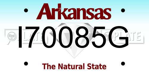 I70085G Arkansas License Plate
