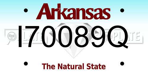 I70089Q Arkansas License Plate