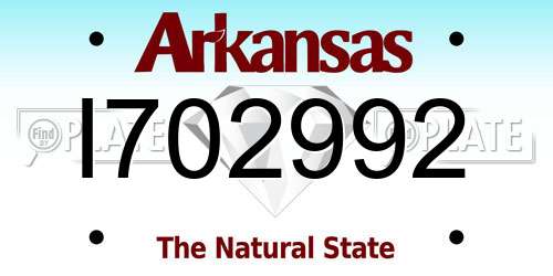I702992 Arkansas License Plate