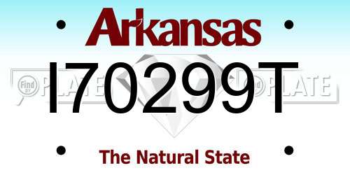 I70299T Arkansas License Plate