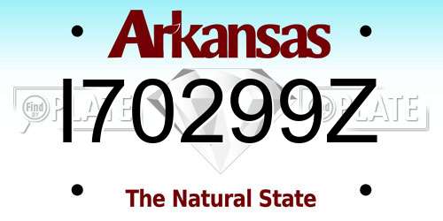 I70299Z Arkansas License Plate