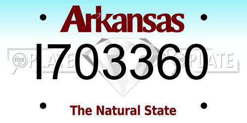 I703360 Arkansas License Plate