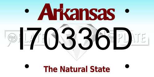 I70336D Arkansas License Plate