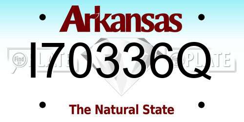 I70336Q Arkansas License Plate
