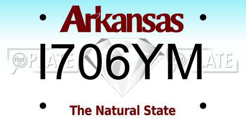 I706YM Arkansas License Plate